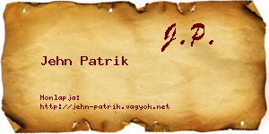 Jehn Patrik névjegykártya